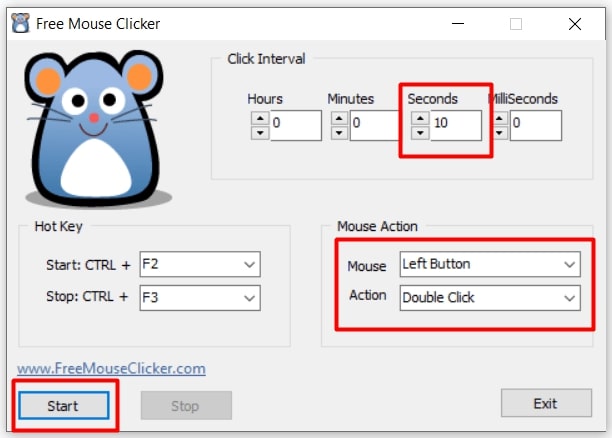 free mouse clicker UI