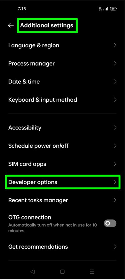 how to enable usb debugging in developer options