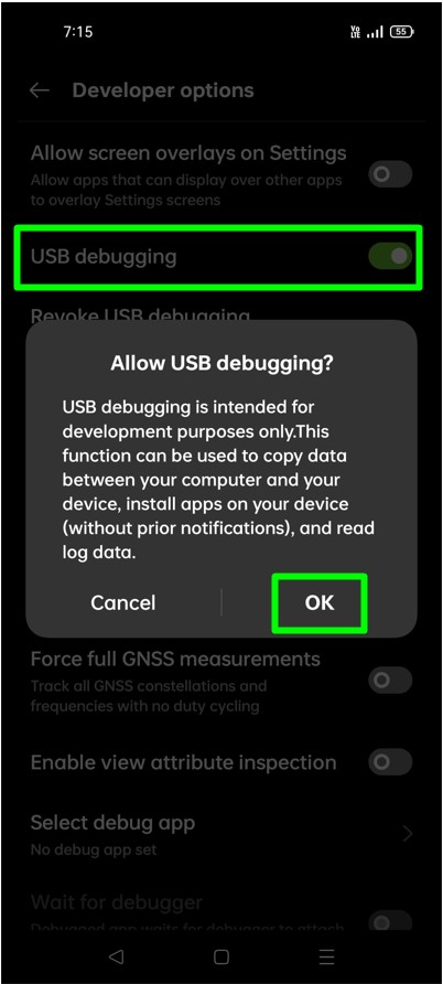 how to enable usb debugging on locked android phone